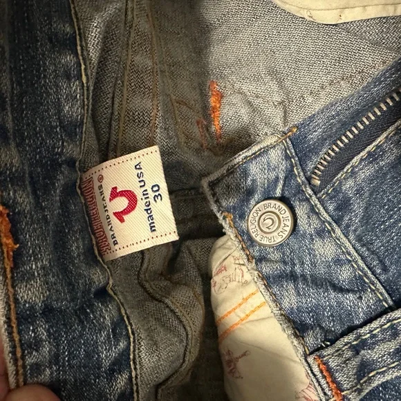 Vintage True Religion Bobby Low-rise Bootcut Denim Jeans Blue Distressed - Picture 5 of 6